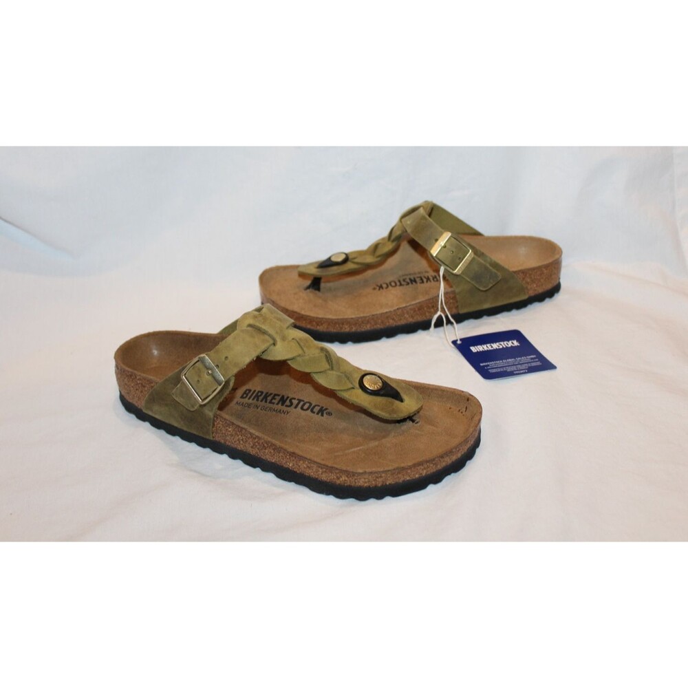 Birkenstock Olive Suede Gizeh-style Thong Sandals